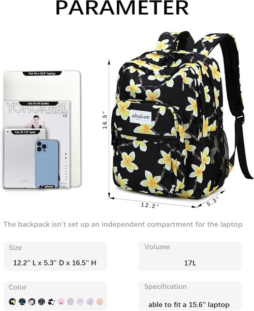 Abshoo Classical Basic Travel Backpack - Water Resistant Bookbag for School & Daily Use