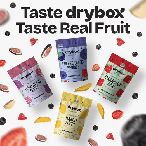 Drybox Freeze Dried Fig Slices | 100% Natural Fruit | Freeze Dried Fig Source | No Sugar & Additives | Healthy Snack & Topping for Beverages or Recipes | Non-GMO, Vegan, Gluten Free, 1 oz 4 pack