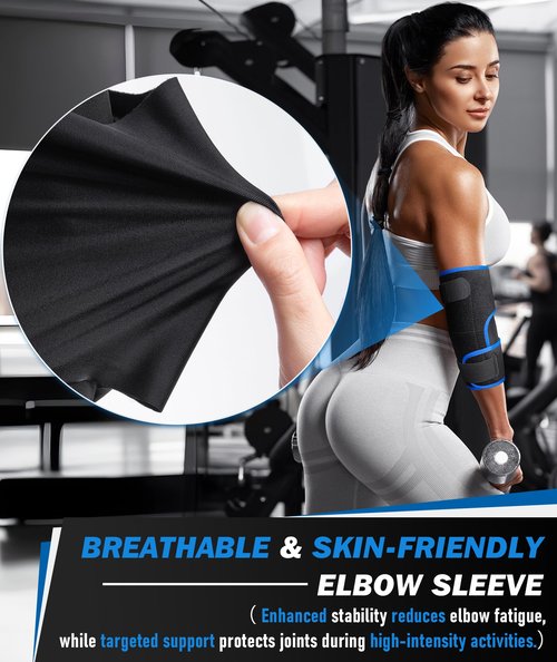 OXYSAIKO Elbow Brace for Tennis Elbow & Tendonitis- Adjustable Compression Sleeve Strap for Sports Injury, Bursitis, Arthritis Pain Relief, Elbow Support for Men & Women