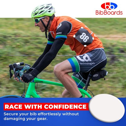 bibSNAPS Race Bib Clips - Secure Fasteners for Running & Cycling Numbers - Non-Magnetic, Soft & Reusable, White (4pcs)