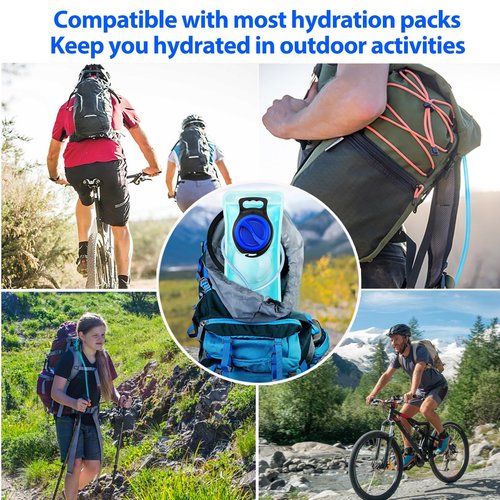Hydration Bladder, 3L Water Bladder for Hiking Backpack Leak Proof Water Reservoir Storage, 3 Liter BPA-Free Water Pouch Hydration Pack Replacement for Biking Climbing Cycling Running, Blue