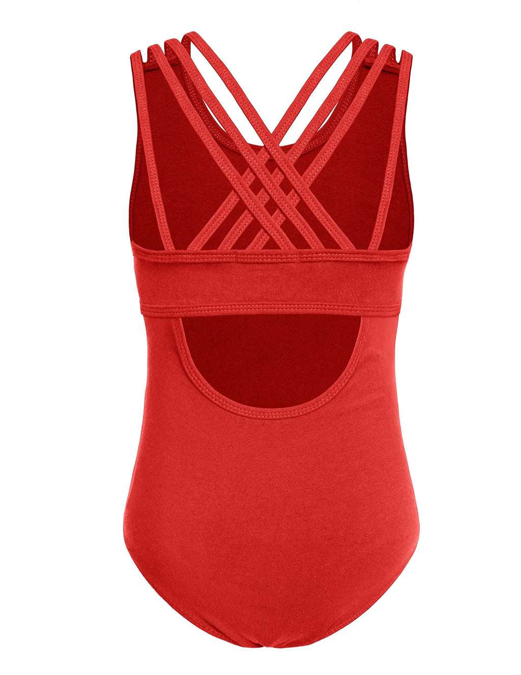 Arshiner Girls Gymnastics Leotards Sleeveless Sparkly Dancewear Ballet Ballerina Outfit Red 6-7 Years