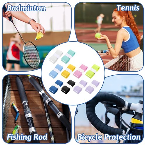 Xthrotsenk 10 PCS Overgrip Tennis Racket Pickleball Grip Tape Pickleball Overgrip Tape Tennis Anti-Slip Comfortable Handle for Rackets Badminton Multicolor