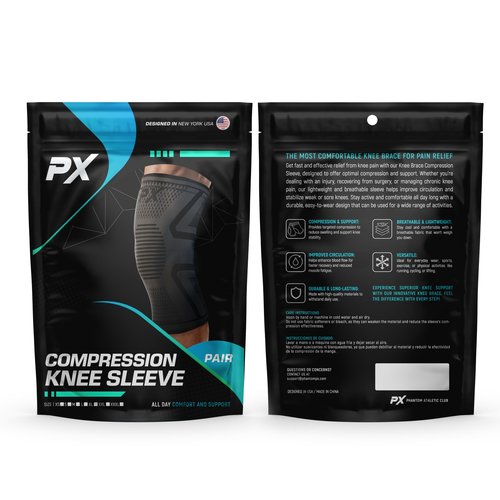 PX Compression Knee Brace for Women & Men, 2 Pack Knee Brace for Meniscus Tear, Torn ACL, Running Workout, Sports - Black Machine Washable Knee Support Sleeve for Arthritis Pain Relief – XXXL Pair