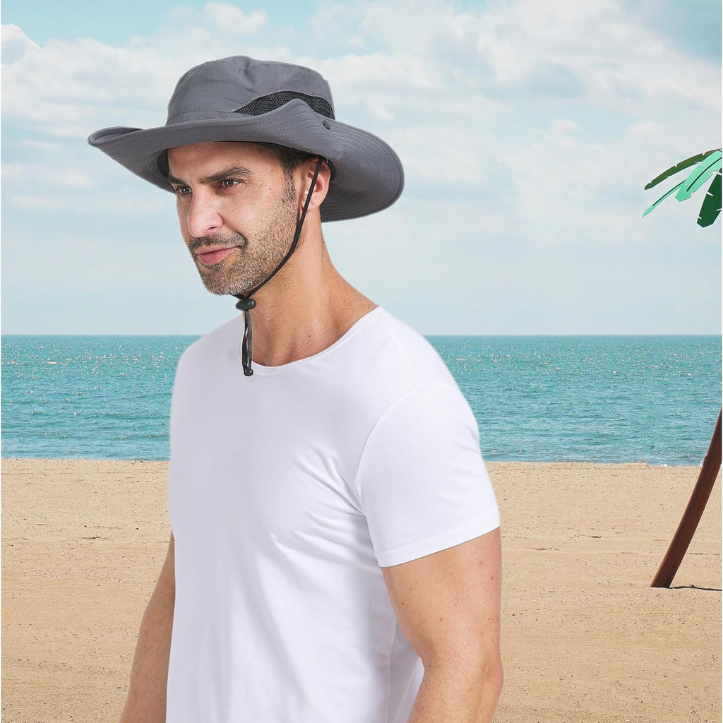 PFFY Sun Bucket Hat - 3” Wide Brim UPF 50+ Protection for Men & Women | Ideal for Fishing & Beach