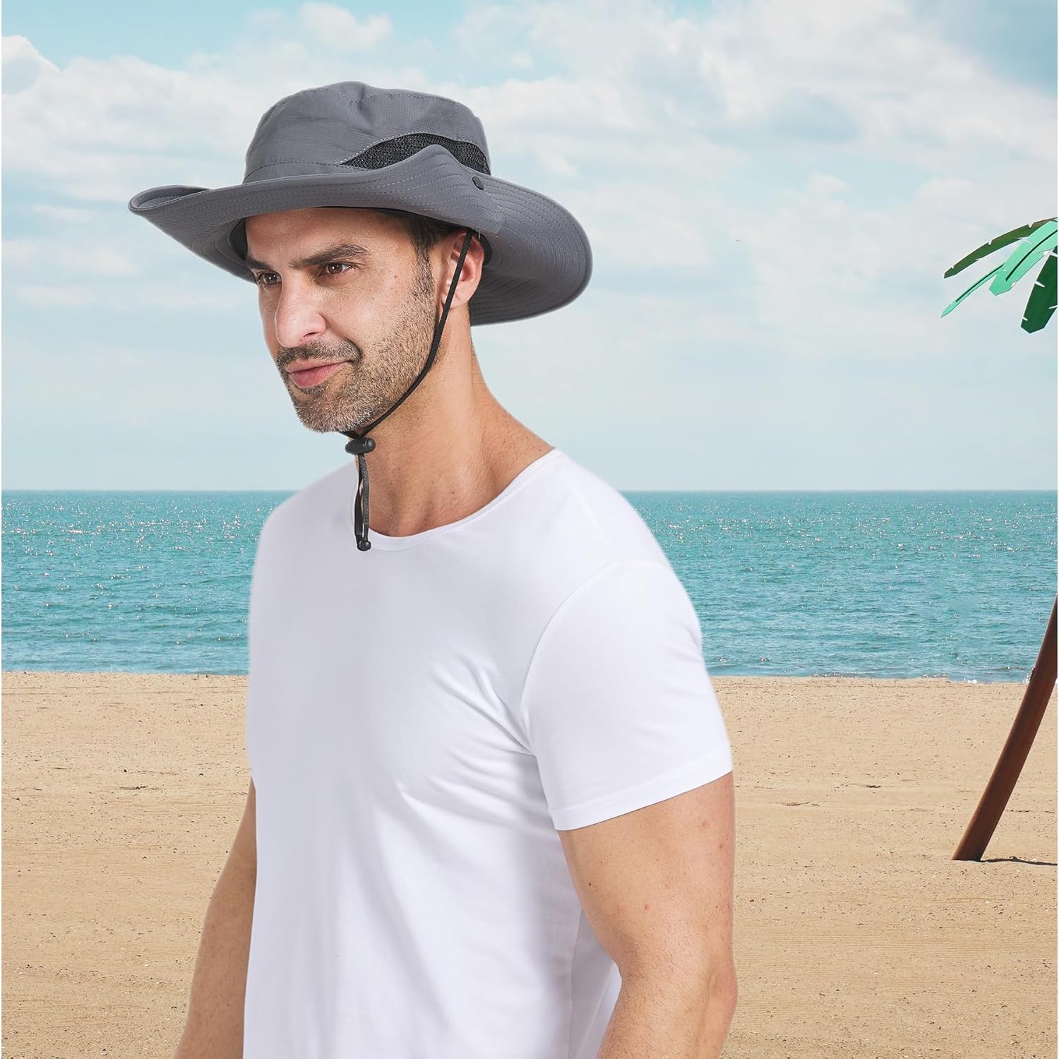 PFFY Sun Bucket Hat - 3” Wide Brim UPF 50+ Protection for Men & Women | Ideal for Fishing & Beach
