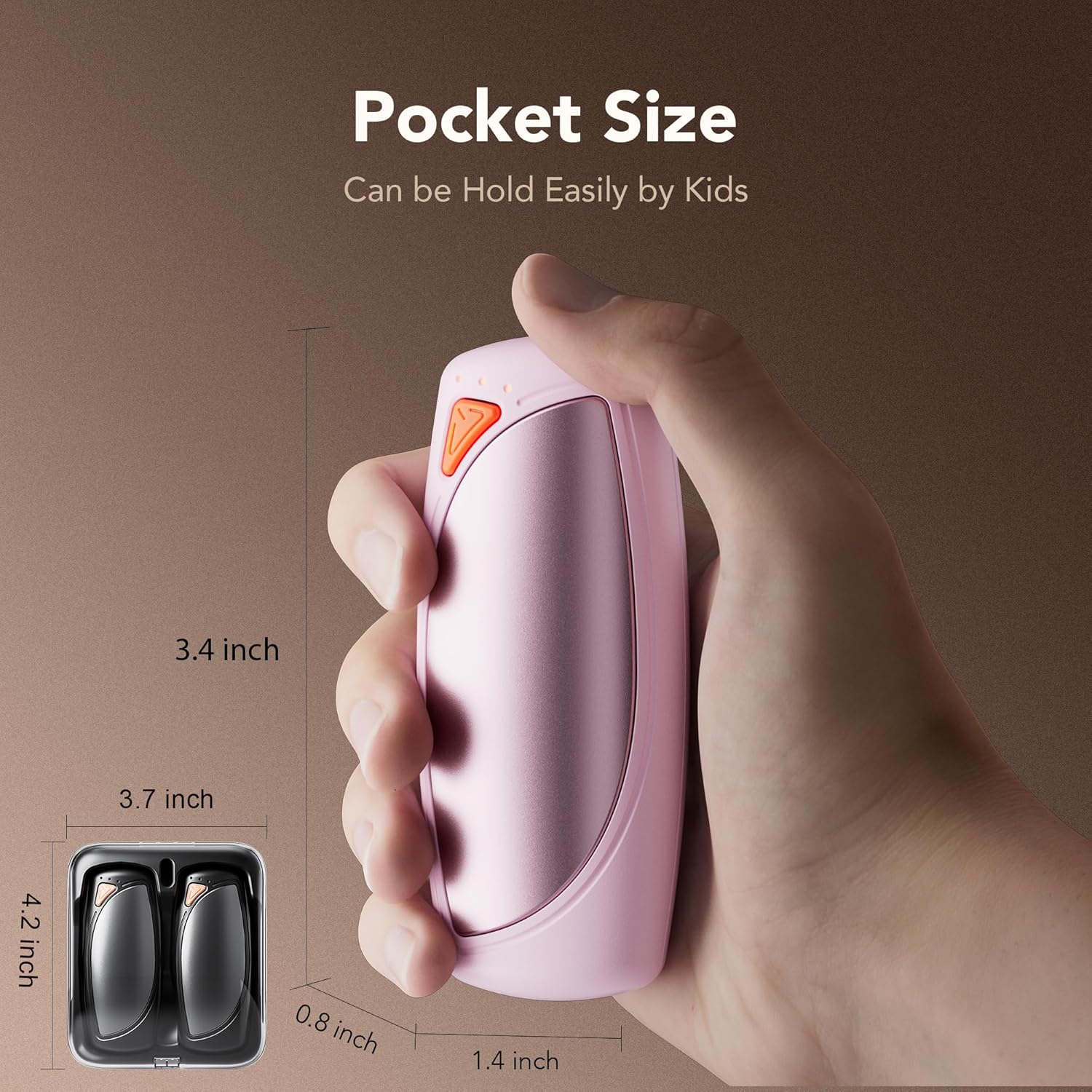 Skiennix Rechargeable Hand Warmers - Double-Sided Heating with AI Charging Case | 14000mAh Battery, Perfect for Camping & Gifts