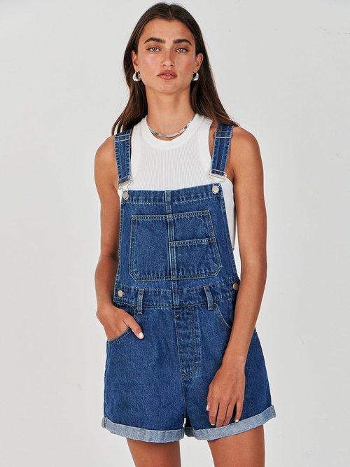 ANRABESS Denim Shorts Overalls - Casual Loose Fit Adjustable Romper for Women | Summer 2026 Style