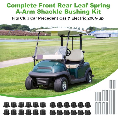 10L0L Complete Front Rear Leaf Spring A-Arm Shackle Bushing Kit for Club Car Precedent Golf Cart 2004-Up, Replace OEM 102288101, 102287601, 102287701, 102956201, 102506301, 102506401, 102506601