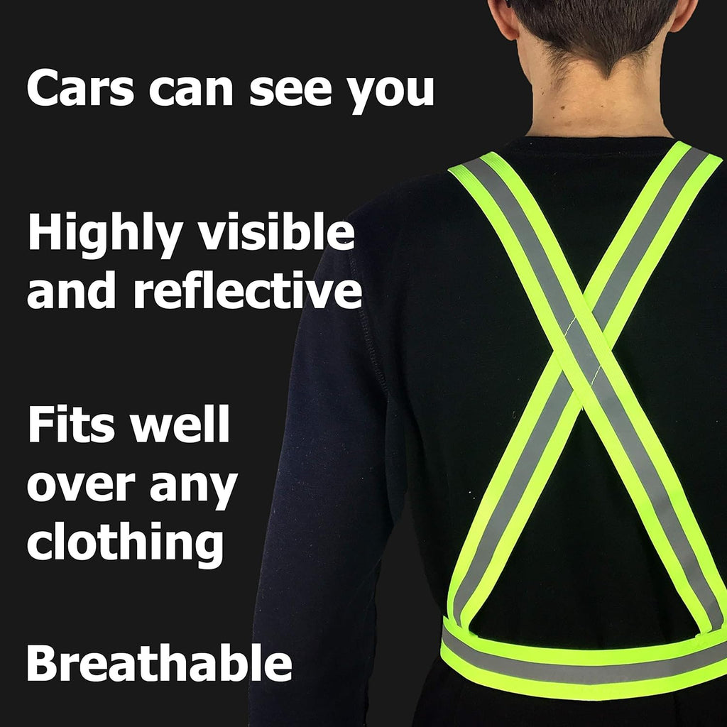 Skiennix Reflective Running Vest - Fully Adjustable Safety Straps for Men & Women | Hi-Vis Design