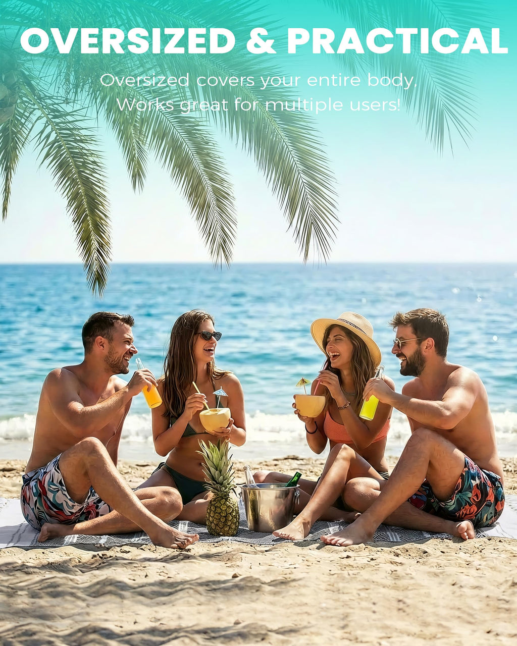 Antfuny 6 Packs Turkish Beach Towels Vacation Essentials Quick Dry Sand Free Soft Absorbent Extra Large XL Big Blanket Adult Oversized Bath Pool Swim Towel Set Bulk Multipack Thin Sandless Fast