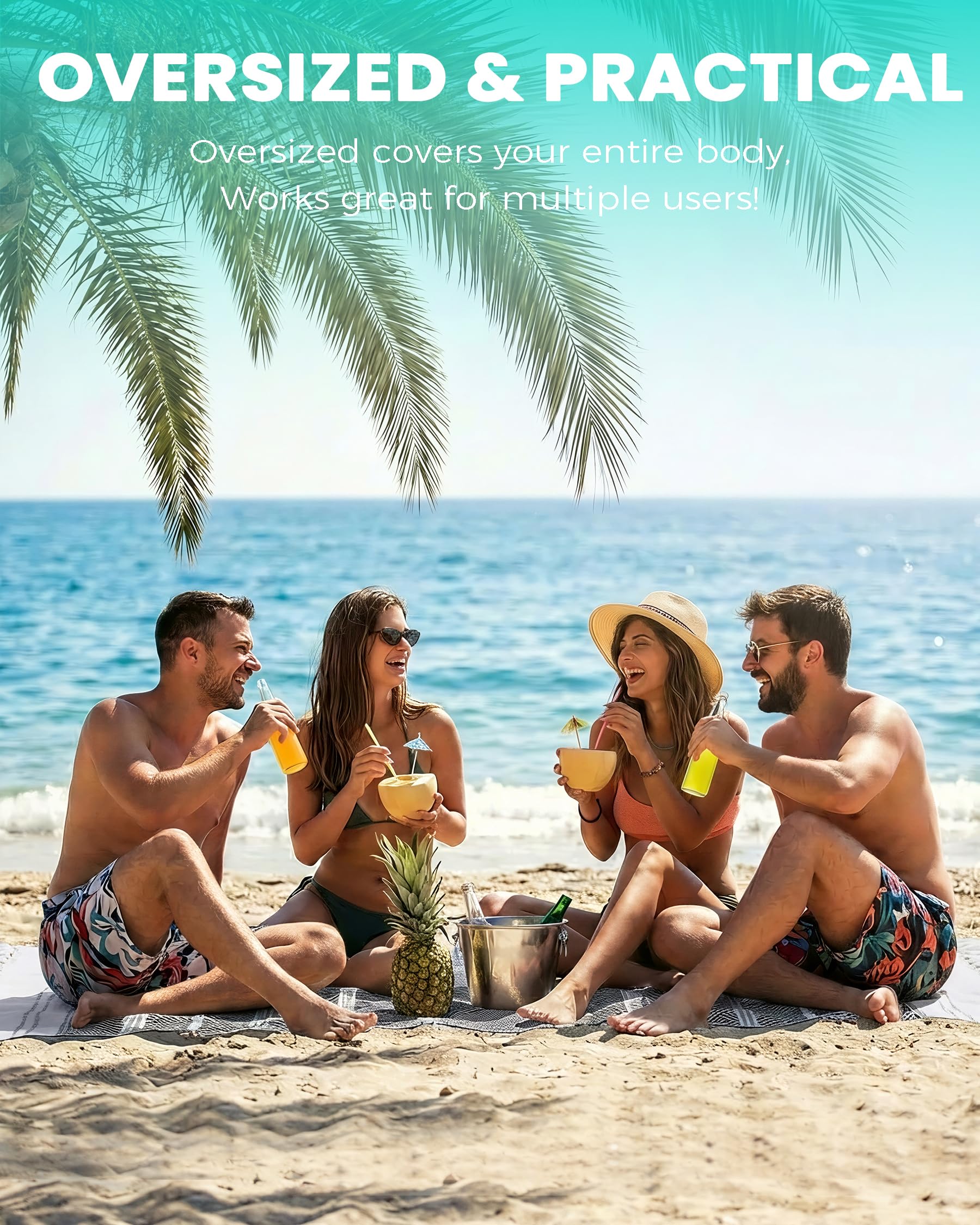 Antfuny 6 Packs Turkish Beach Towels Vacation Essentials Quick Dry Sand Free Soft Absorbent Extra Large XL Big Blanket Adult Oversized Bath Pool Swim Towel Set Bulk Multipack Thin Sandless Fast