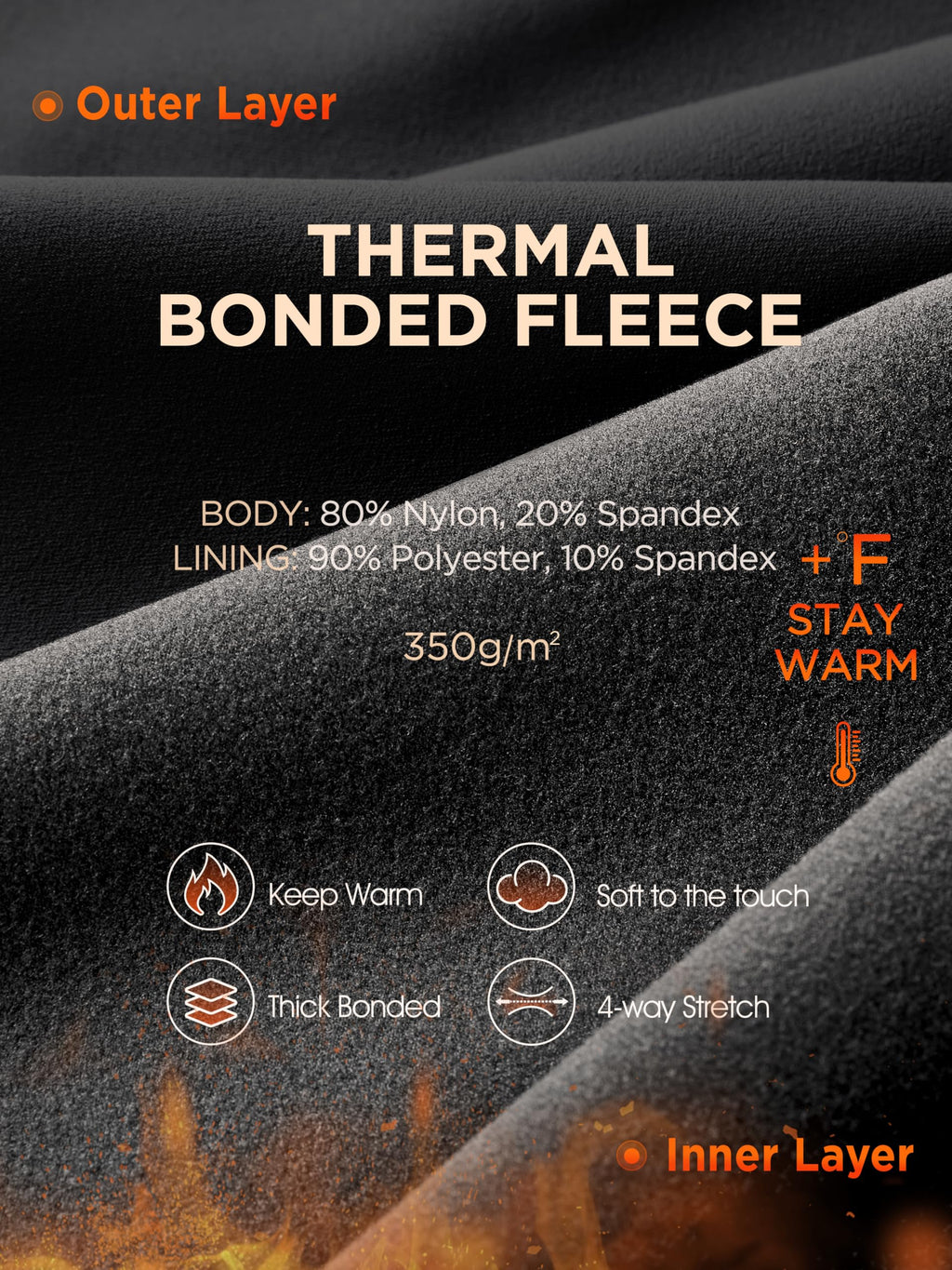 ODODOS Women's Thermal Bonded Fleece Lined 7/8 Leggings - Thick Warm Winter Running Tights 25" High Waisted Yoga Pants with Back Pocket, Black, Small
