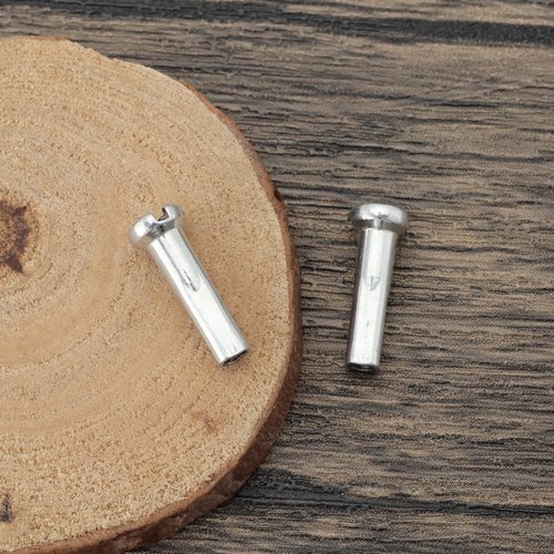 ECSiNG 100Pcs Bicycle Spoke Nipples Fit for 14G / 2mm Dia Spoke Mountain Road Bike Silver Steel 16mm Long Cycling Replacement Accessories