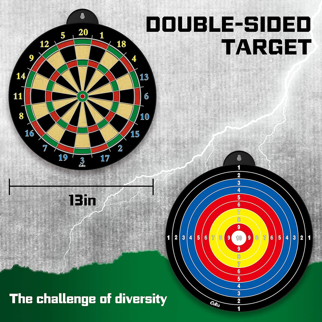 Skiennix Dart Board - 12-Piece Magnetic Darts Set - Perfect Indoor Game for Kids Ages 5-12