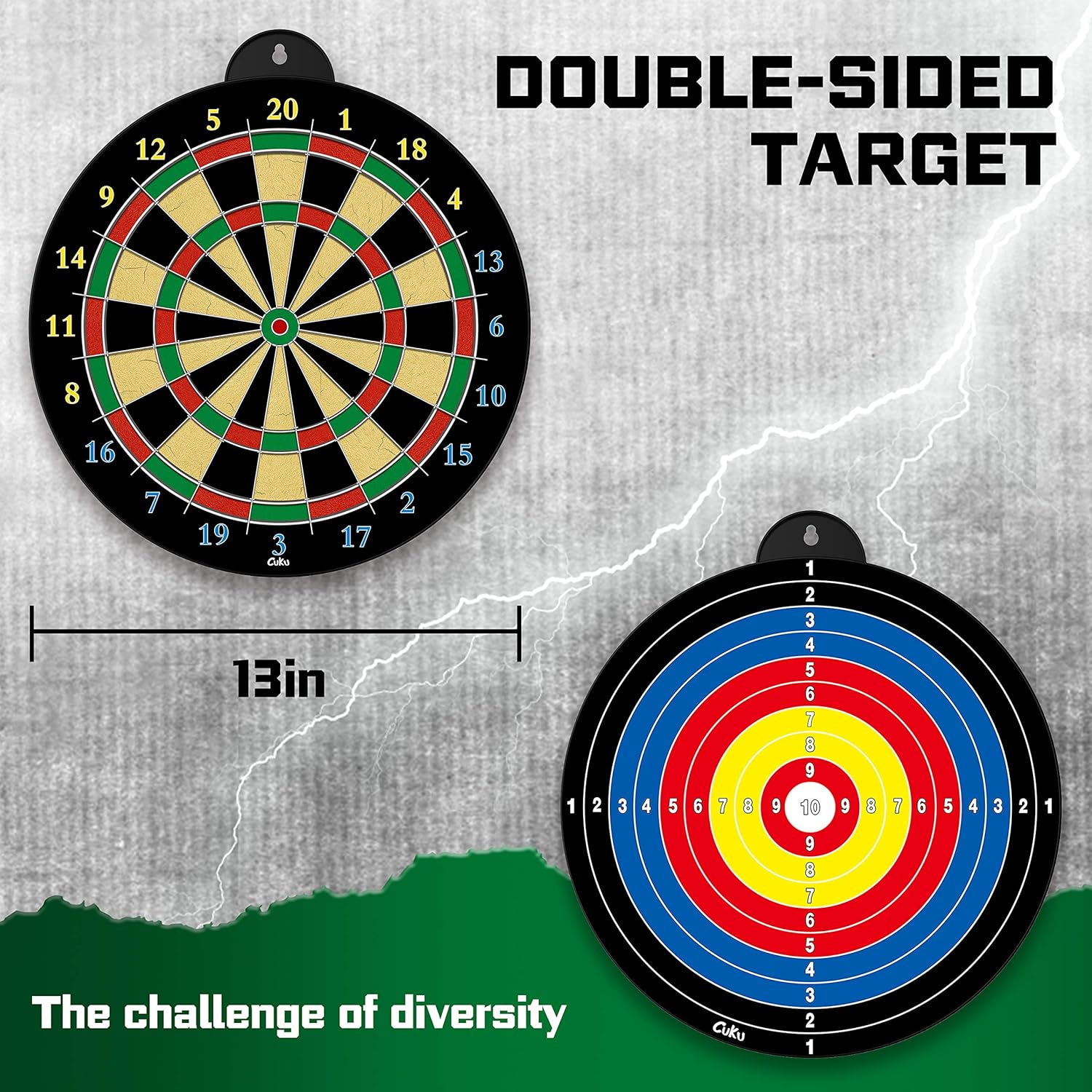 Skiennix Dart Board - 12-Piece Magnetic Darts Set - Perfect Indoor Game for Kids Ages 5-12