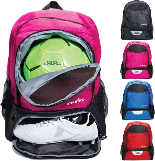 Athletico Youth Soccer Bag - Versatile Backpack for Soccer, Basketball & Volleyball | Separate Cleat & Ball Compartment