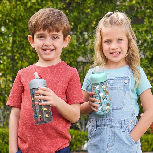 Bentgo® Kids Lunch Bag Set - New & Improved 2023 Water Bottle for Trucks | Durable & Stylish