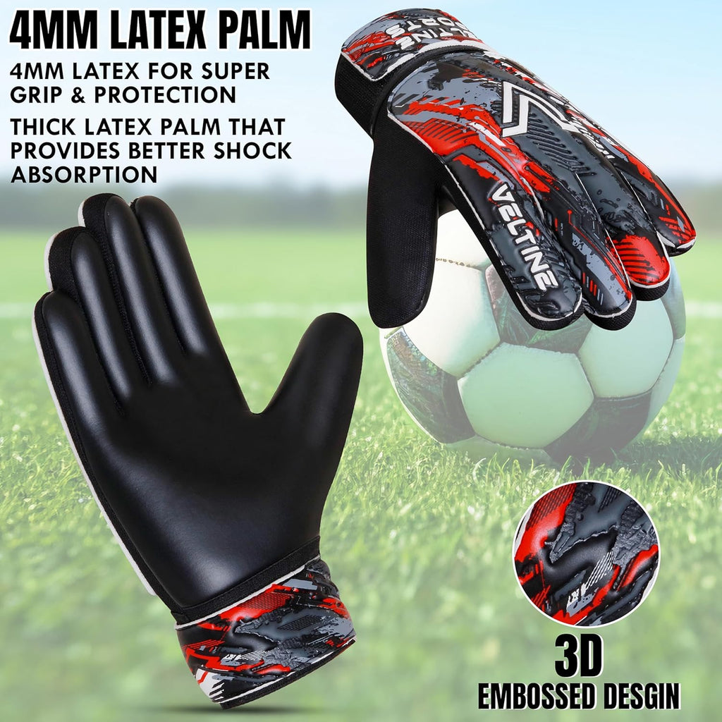 Regine Switzerland Soccer Goalie Gloves - Youth & Adult Football Goalkeeper Gloves with Double Wrist Protection & 4mm Anti-Slip Latex Palm