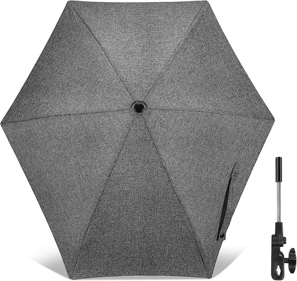 Skiennix Chair Umbrella - 78cm UV Protection Sun Shade with 360° Adjustable Clip-On Clamp for Strollers & Beach Chairs