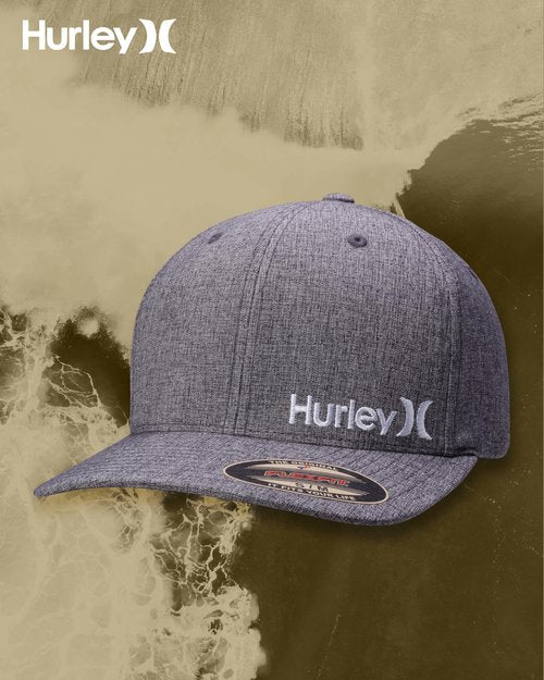 Hurley Mens Baseball Cap - Moisture Wicking Flexfit Curved Bill Fitted Baseball Hats for Men, Size Small-Medium, Light Grey