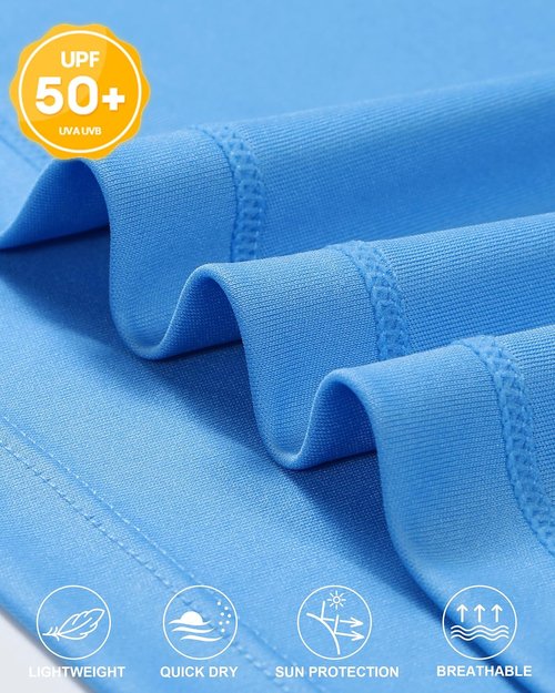 Isnowood Sun Protection Shirts for Men - UPF 50+ Long Sleeve UV Quick Dry Rash Guard | Ideal for Fishing & Hiking