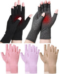 SATINIOR 5 Pairs Arthritis Compression Gloves Fingerless Compression Glove Pain Relief Glove for Arthritis Men Women(Medium)