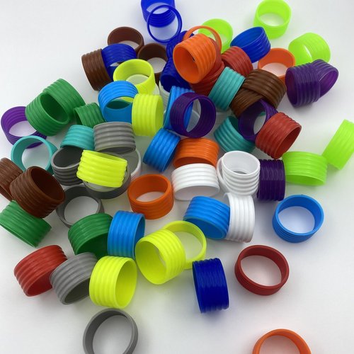 Good Elasticity 15 Pcs Assorted Tennis Racket/Pickleball Paddles/Squash Silicone Ring Racket Grip Bands Rubber Ring,Grip Finishing Ring/Racquet Grips Overgrip (15pcs Assorted)