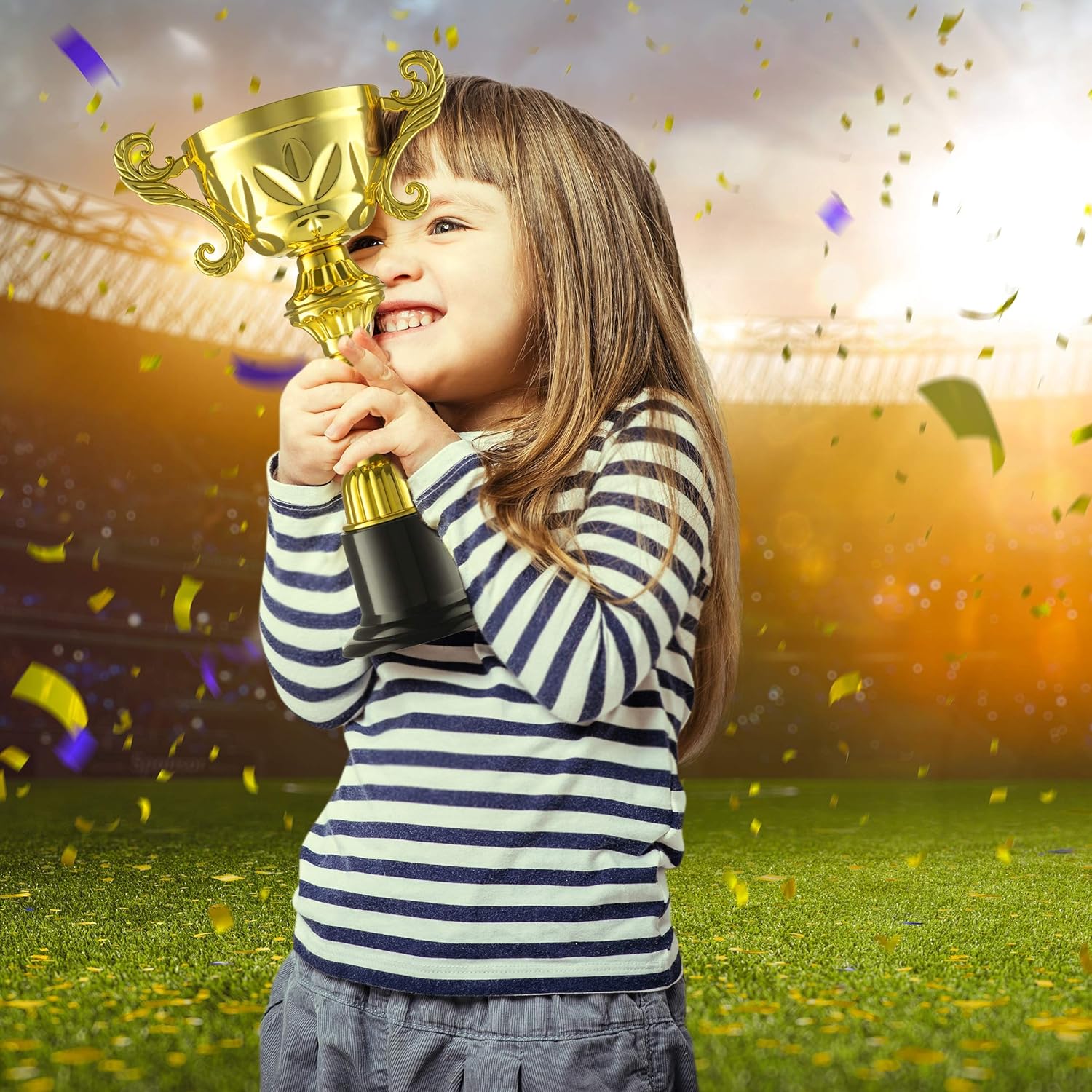 PREXTEX Golden Trophy Award - Perfect for Celebrations, Competitions & Appreciation Gifts - Ideal for Kids & Adults