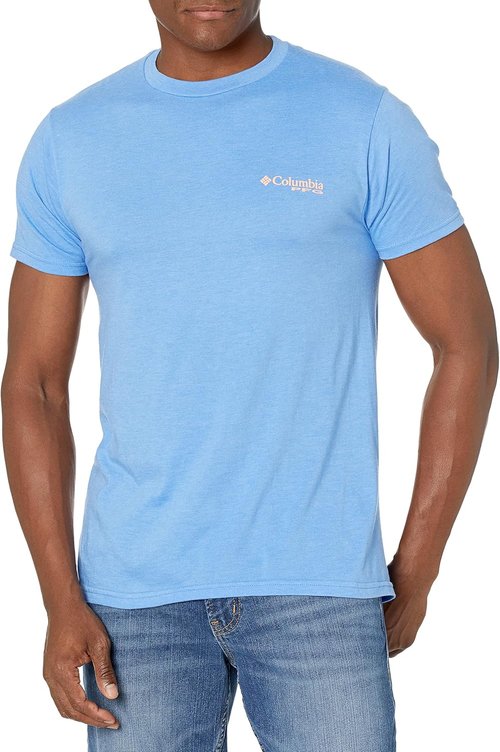 Columbia Apparel Men's Graphic T-Shirt - Super Blue Heather | Comfortable Large Fit