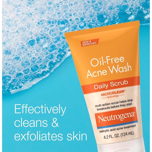 Neutrogena Oil-Free Acne Face Wash - 2% Salicylic Acid Exfoliating Scrub for Oily Skin | 4.2 fl. oz