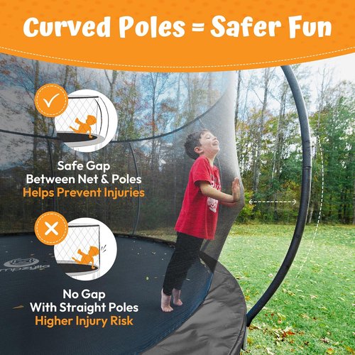 Jumpzylla Trampoline - Outdoor Recreational Trampoline with Enclosure & Anti-Rust Frame | 8FT to 16FT Sizes