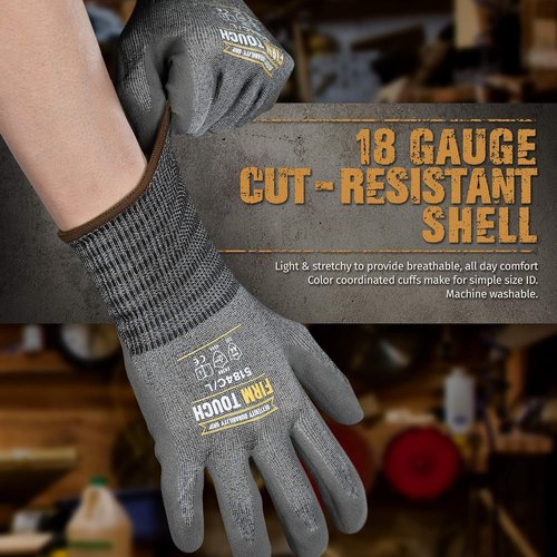 Glove Station Extra Grip Touchscreen Compatible Gloves - Cut Resistant & High Dexterity