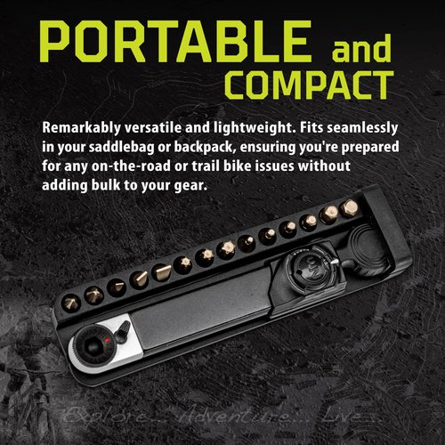 Kilimanjaro 15-in-1 Mini Bike Torque Wrench Tool Kit – Compact Bicycle Repair Set with Precision Torque Wrench, Hex, Torx & Screwdriver Bits, and Storage Case – Cycle Series – 910546ECE