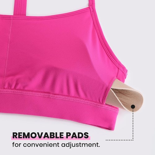 CRZ YOGA Y-Back Sports Bra for Women - Padded Low Impact Workout Top in Butterluxe Fabric