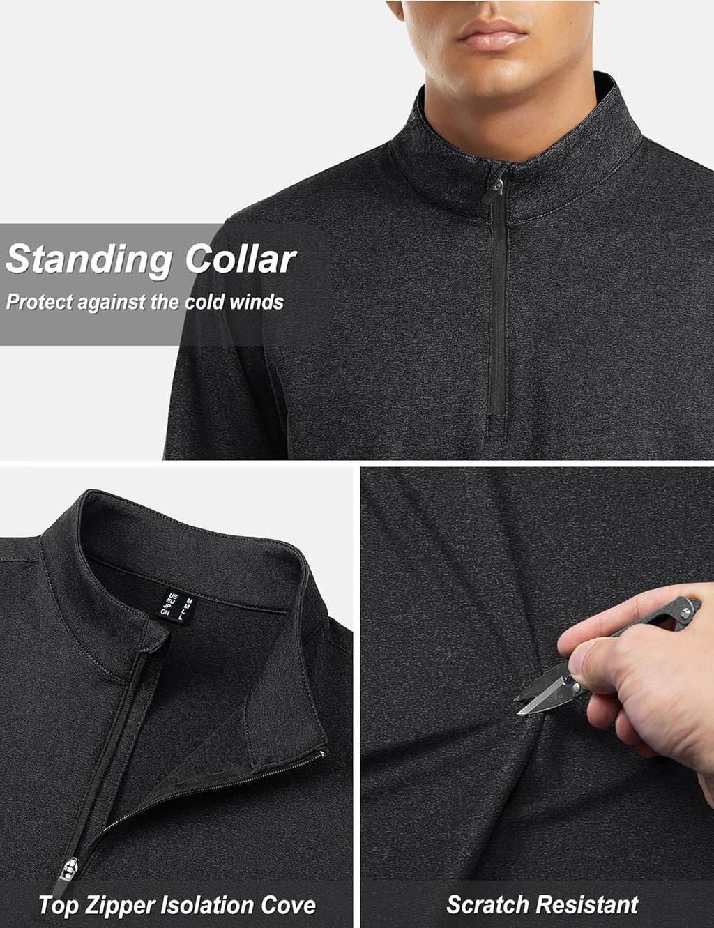 TACVASEN Men's Quarter Zip Pullover | Fleece-Lined Thermal Golf Sweatshirt in Various Sizes