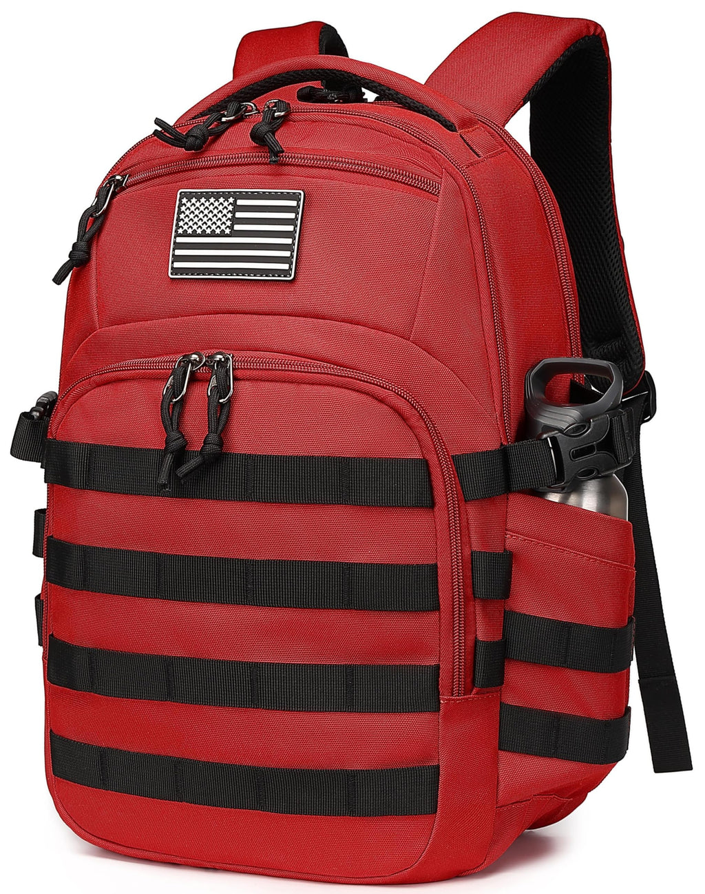 Wotony Military tactical backpack, backpack for men black small tactical assault bag (red, 18.5 inch)