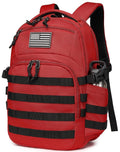 Wotony Military tactical backpack, backpack for men black small tactical assault bag (red, 18.5 inch)