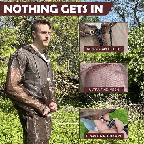 Aventik Mosquito Jacket Mosquito Pants Mosquito Suit No-See-Ums Mesh, Super Light, Keep Safe Cool, UV Protection