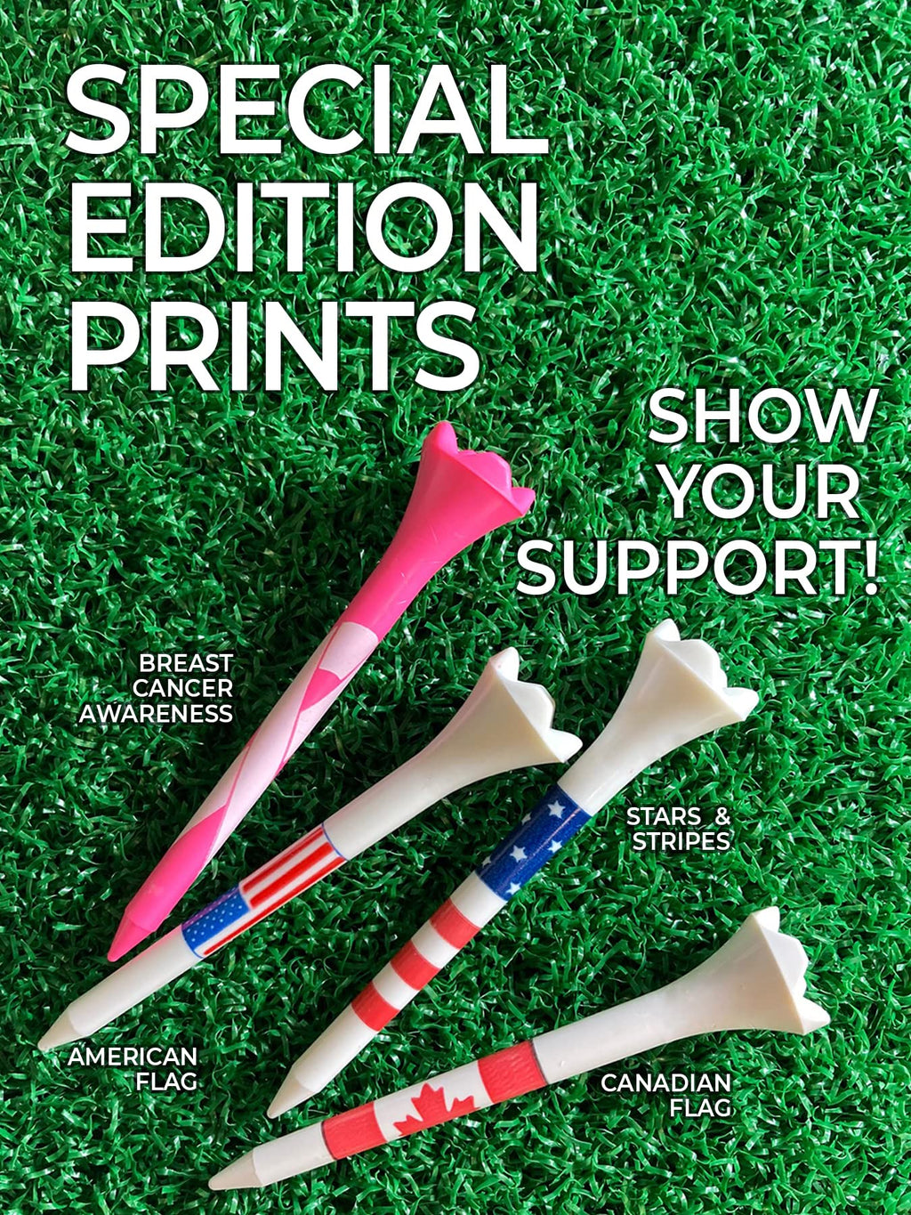 Pride Performance Breast Cancer Awareness Tees 3-1/4", 30 Count