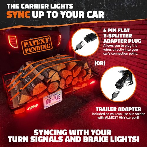 Mockins XXL Folding Trailer Hitch Cargo Carrier - All-Weather Steel Luggage Rack for SUV & Truck | 500Lbs Capacity