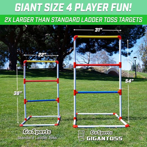 GoSports Portable Ladder Toss Game Set - Weather Resistant & Easy Setup for Family Fun | Perfect for Backyard Parties & Cookouts