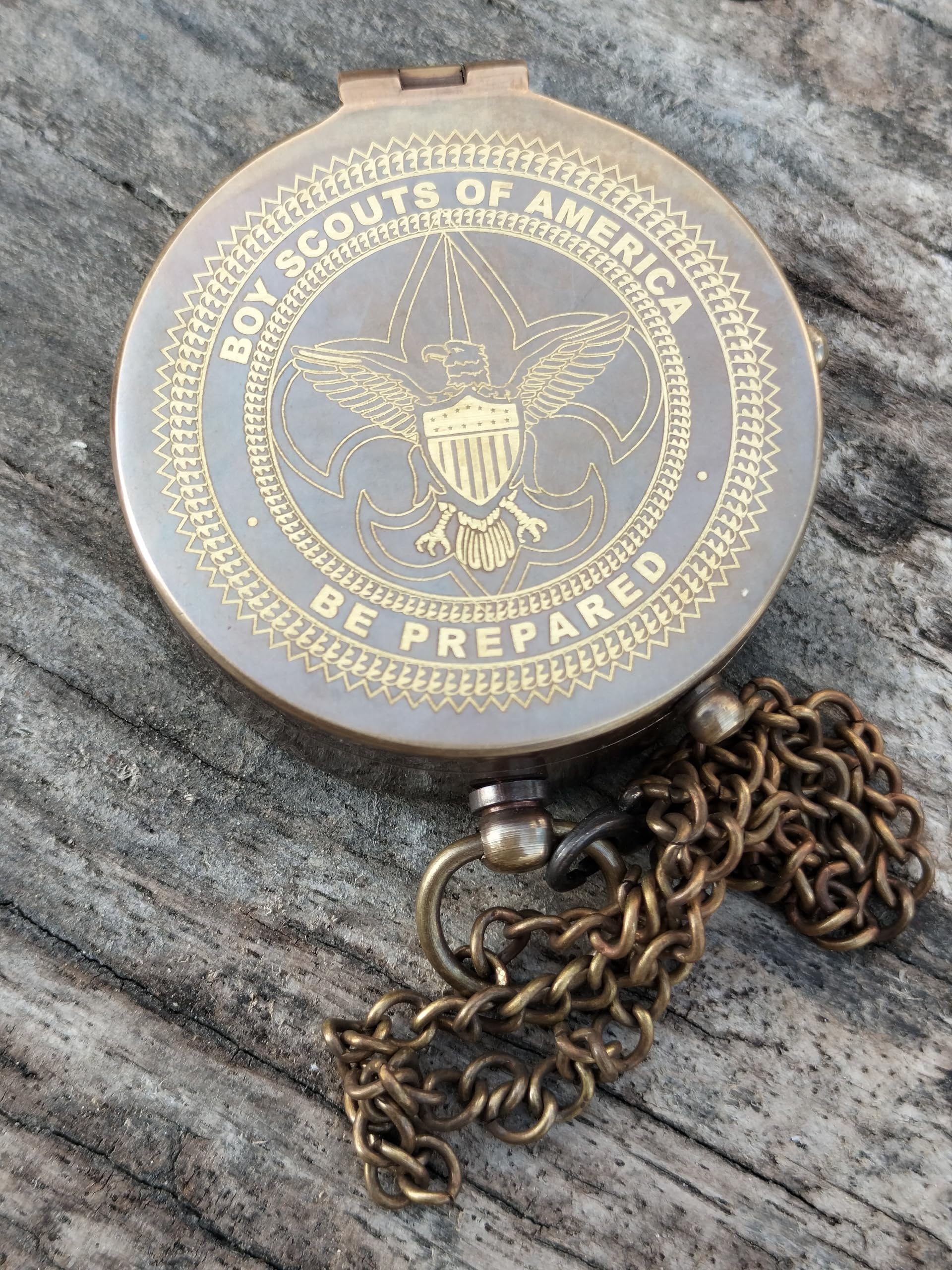 SAYRA NAUTICALSS Personalized Brass Compass | Vintage Brass BOY Scout Oath Compass Personalized Compass with Woooden Box