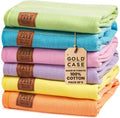 LYCIA Turkish Beach Towel Set of 6 - Oversized, Quick-Dry & Sand-Free 100% Cotton Towels | Multi-Color 70 x 38''