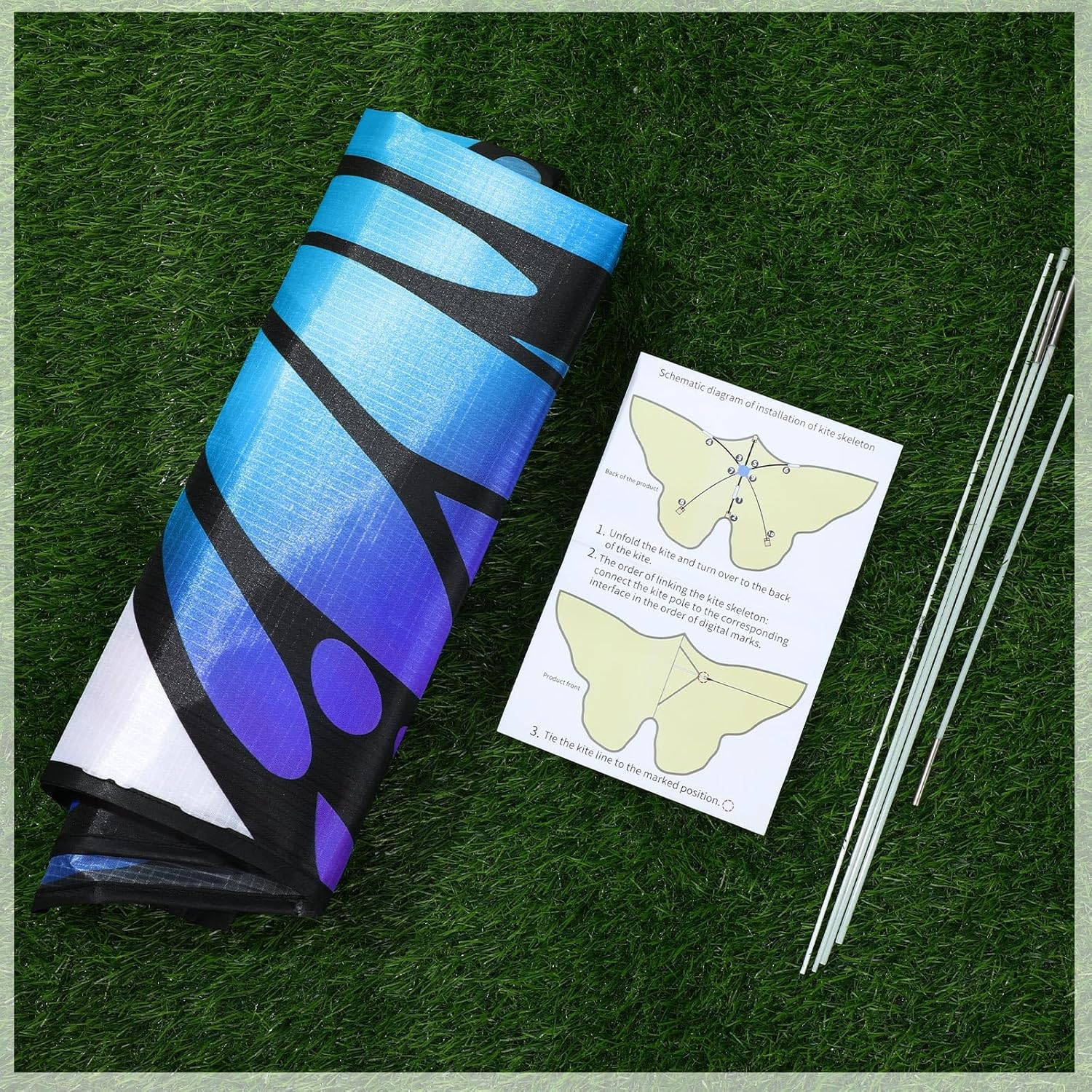 Silipull Butterfly Kites - Large 55 x 28 Inch Colorful Kites with 328ft String for Adults & Beginners | Purple & Orange