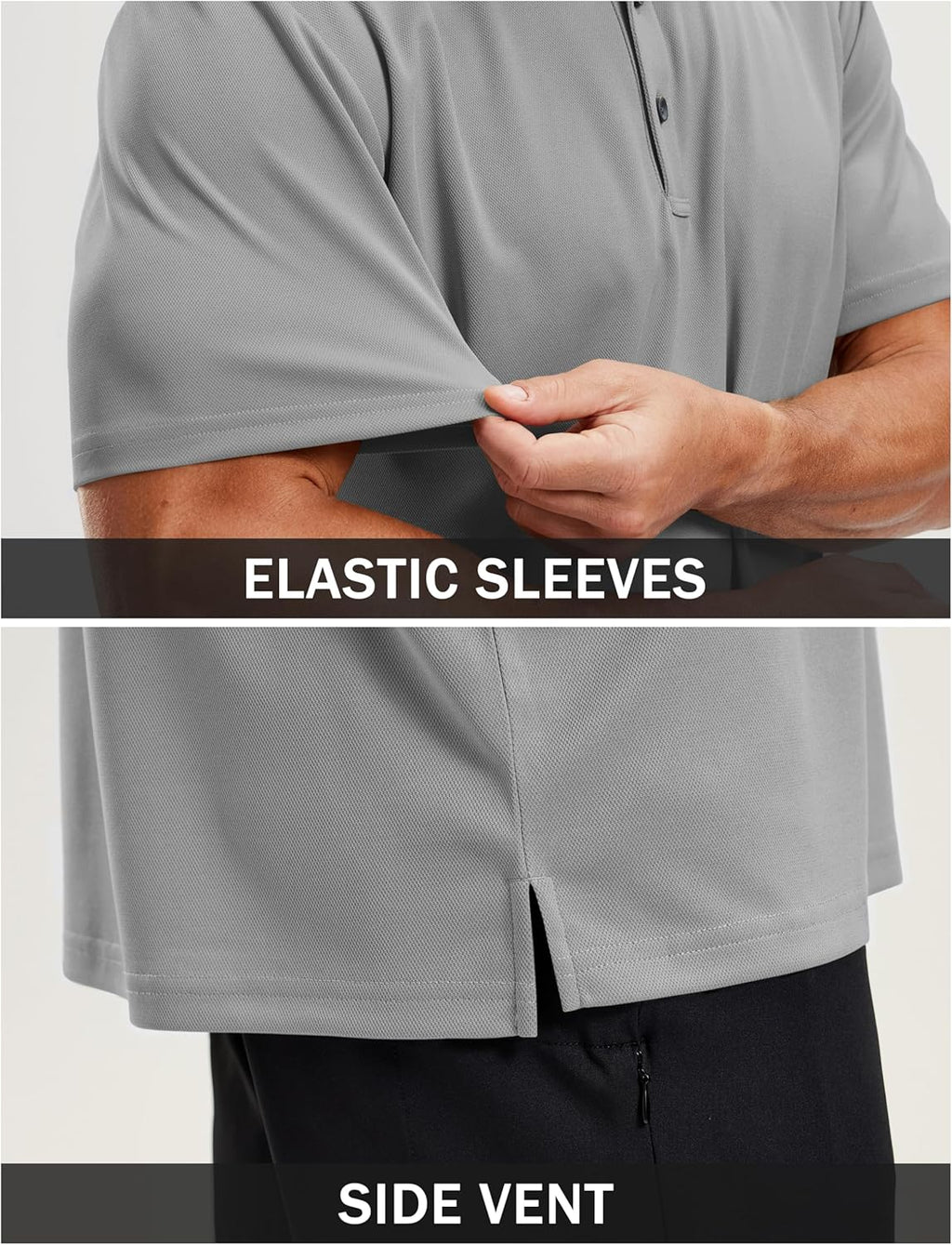 TACVASEN Men's Polo Shirt - Short Sleeve Dry Fit Golf & Tennis Performance Top | Casual Athletic Wear