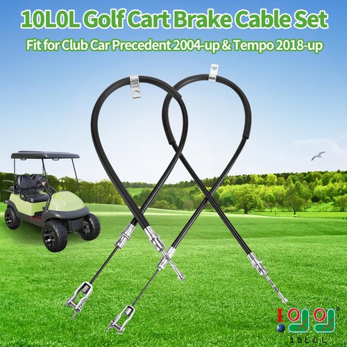 10L0L Golf Cart Brake Cable Set Compatible with Club Car Precedent 2004-up & Tempo 2018-up, L+R Driver and Passenger Side, Replace OEM 103528701 102557501 103528702 102557502