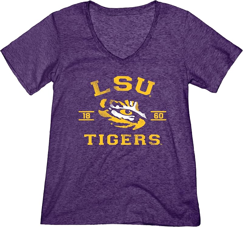 Louisiana State Tigers Women’s Tri-Blend V-Neck T-Shirt - Large, Team Color