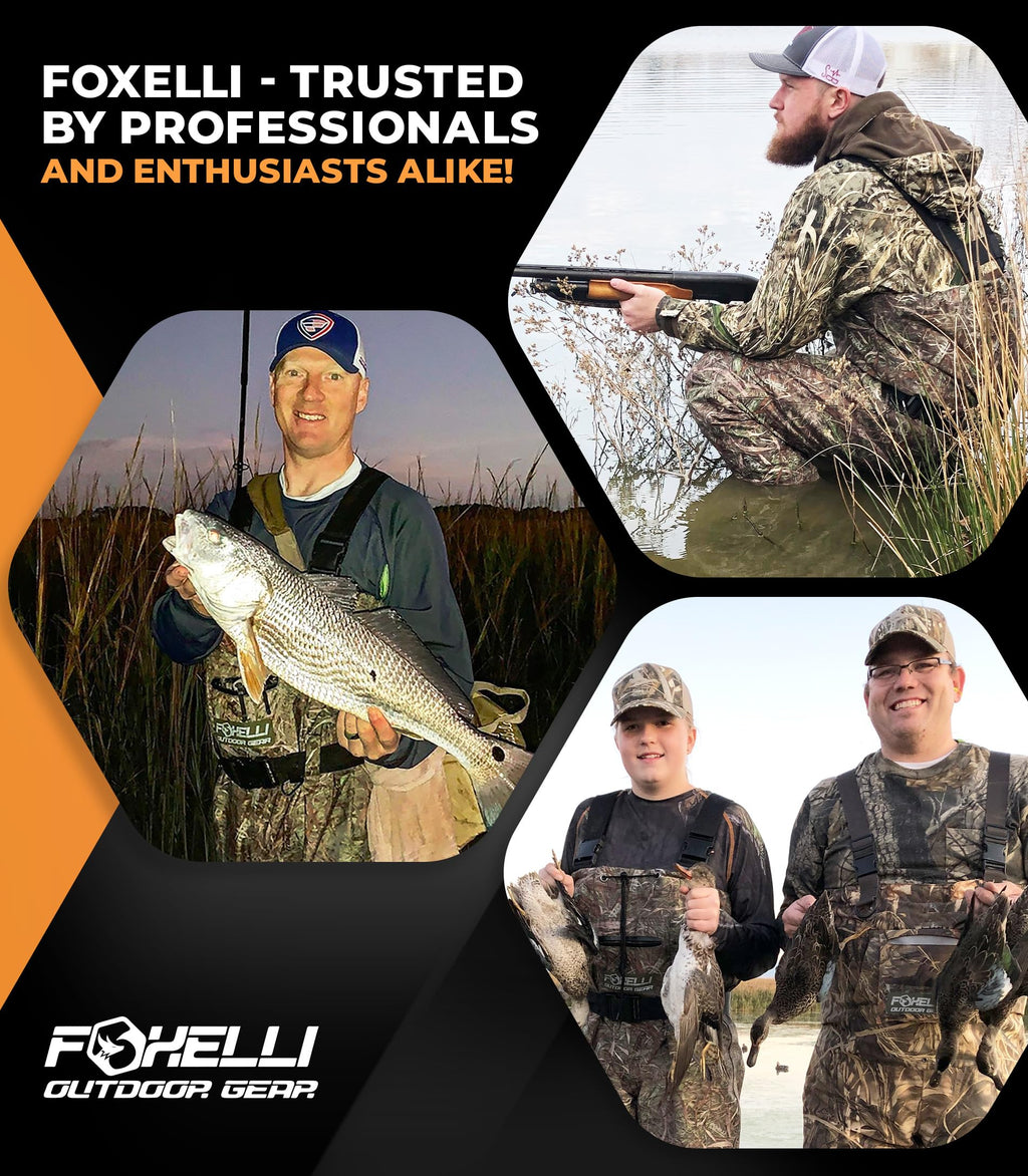 Foxelli Chest Waders – Waterproof 2-ply Nylon/PVC Camo Hunting Fishing Waders for Men and Women with Boots
