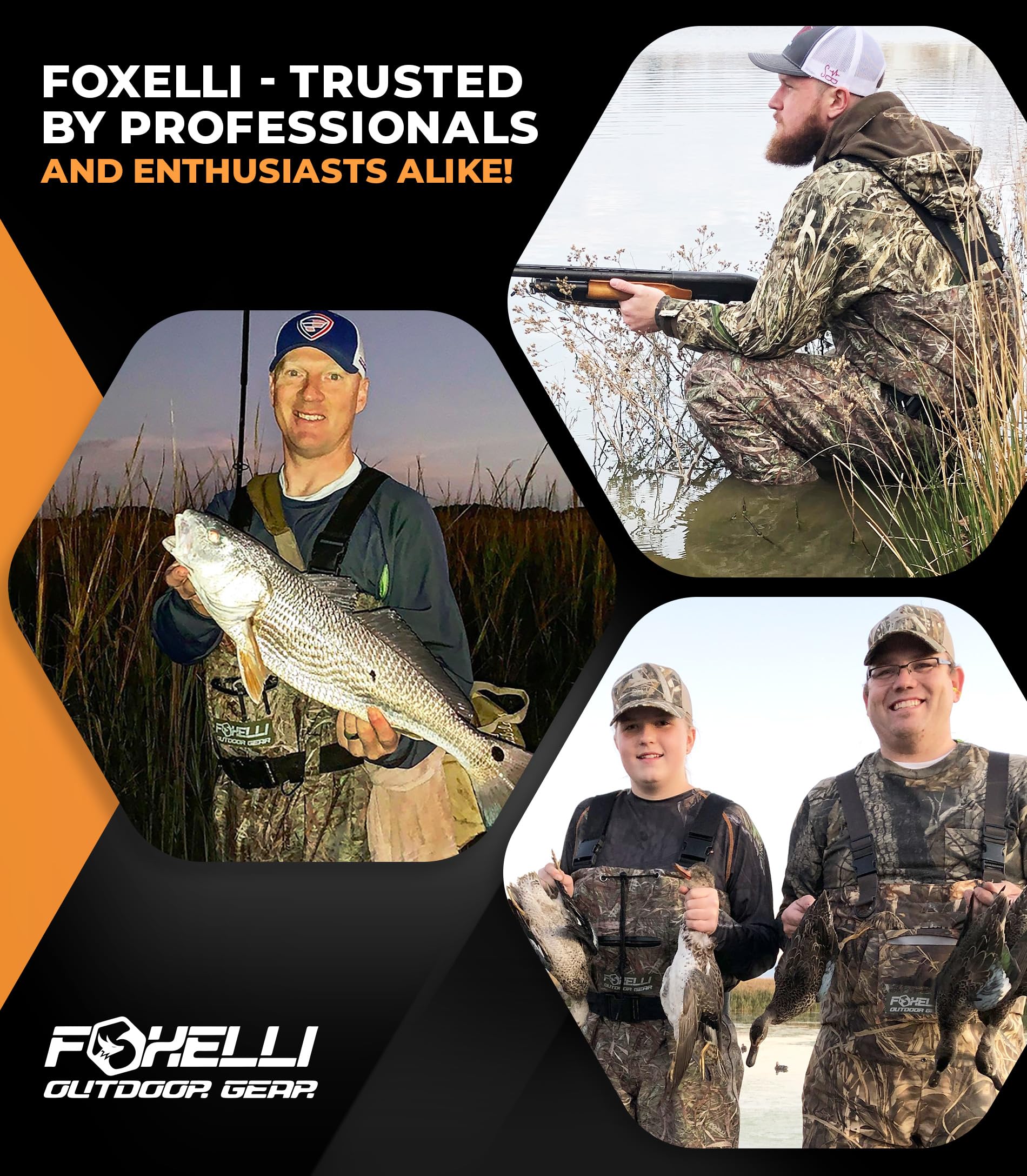 Foxelli Chest Waders – Waterproof 2-ply Nylon/PVC Camo Hunting Fishing Waders for Men and Women with Boots